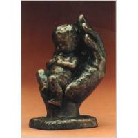 Baby In Handje - 11 cm - Brons 