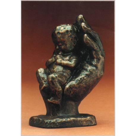Baby In Handje - 11 cm - Brons 
