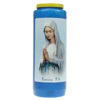 Noveenkaars / blauw / Banneux Borstbeeld 