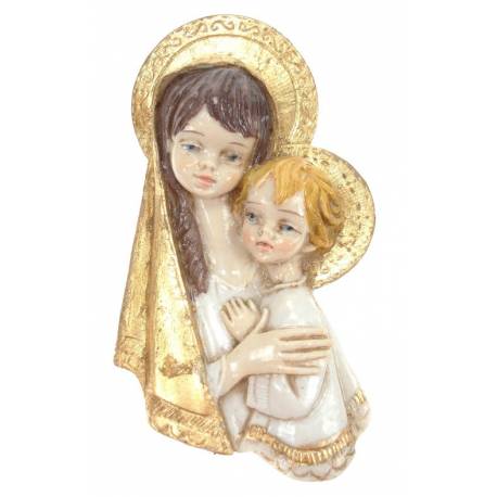 Plaque Murale Vierge Et Enfant 14 Cm