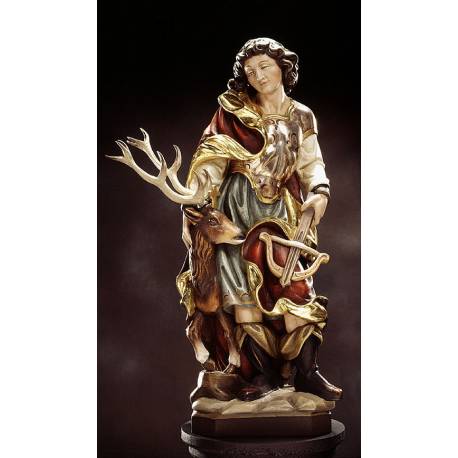 Houtsnijwerk H Hubertus 20 Cm Gekleurd 