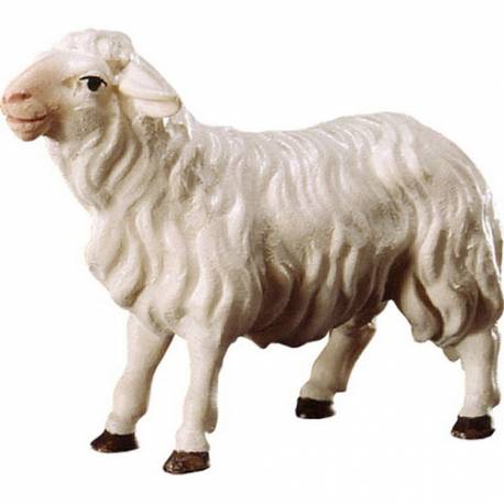 Mouton regardant : crèche de Noël en bois Ulrich 15 cm