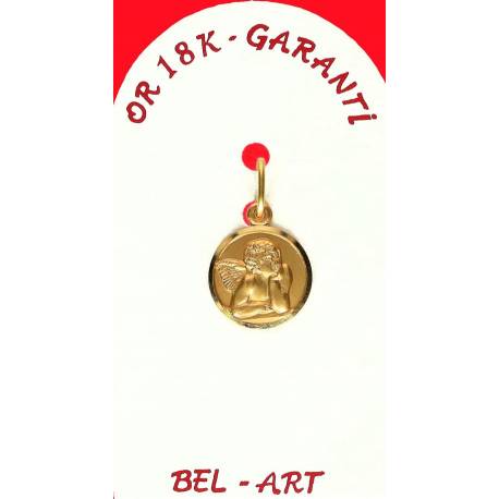 Medaille Goud 18 Krt - Engel - 12 mm 