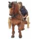 Houtsnijwerk Herder/Paard Met Kar voor kerstfiguren van 20 cm / Gekleurd 