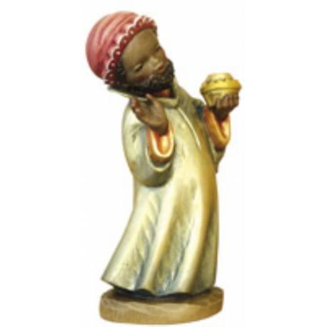Bois Sculpte Roi Mage / Noir 7.5 Cm