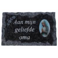 Grafplaat 9X14cm Aan mijn geliefde oma 