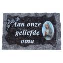 Grafplaat 9X14cm Aan onze geliefde oma 