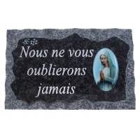 Plaque Cimetiére 9x14 cm - Nous ne vous oublierons jamais