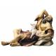 Berger couché avec mouton : crèche de Noël en bois Ulrich 15 cm