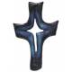 Croix Céramique - 21 X 13 cm - Bleu Foncé