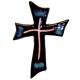 Croix Céramique - 19 X 13 cm - Bleu Foncé