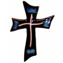 Croix Céramique - 19 X 13 cm - Bleu Foncé