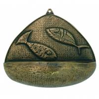 Benitier Bronze 22 Cm Poissons