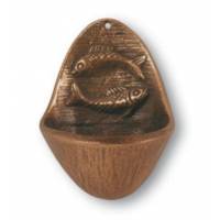 Wijwatervat 10 Cm Brons Vissen 