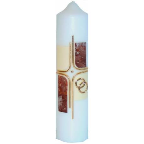 Cierge de mariage - 265 x 60 mm - alliances