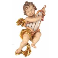 Houtsnijwerk Engel/hoorn 23 Cm Gekleurd 