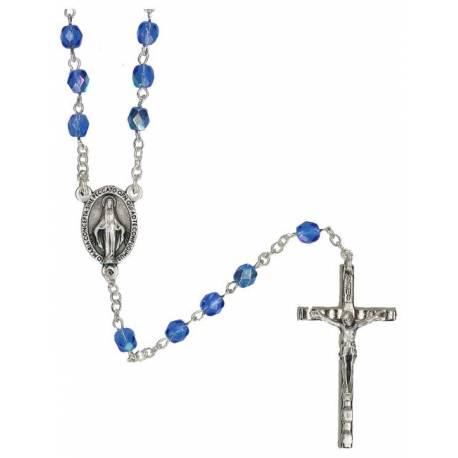 Chapelet - Semi-Cristal - Bleu Foncé