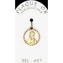 Médaille plaqué-or - Vierge Mains jointes - 16 mm ajouré