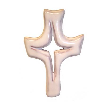 Croix Céramique - 21 X 13 cm - Blanc