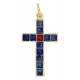 Croix - 30 mm - Email bleu