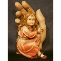 Houtsnijwerk Handen / Meisje 13 Cm Gekleurd 