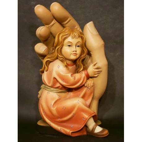 Houtsnijwerk Handen / Meisje 13 Cm Gekleurd 