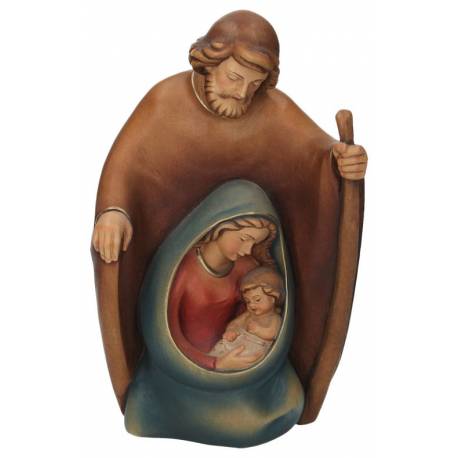 Ste Famille- bois sculpté - H 26 Cm - Couleur