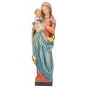 Bois sculpté Vierge aux raisins + enfant 22 cm polychrome