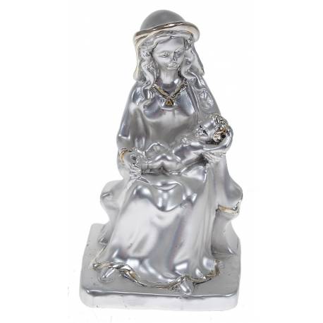 Statue 9 Cm Vierge Et Enfant Argent-Or