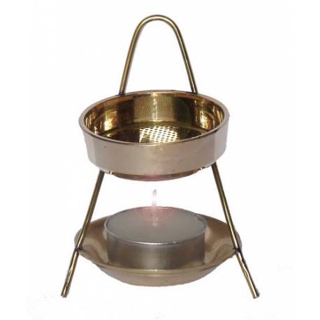 Brûle-Encens + Chauffe-Plats - Métal Doré