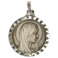 Médaille Vierge - 18 mm - Métal Argenté