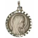 Medaille O.L.V. - 18 mm - Metaal Verzilverd 