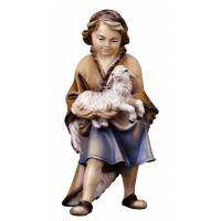 Enfant avec mouton : crèche de Noël en bois Ulrich 15 cm