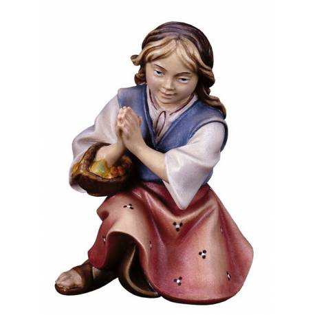 Enfant/priant : crèche de Noël en bois Ulrich 15 cm