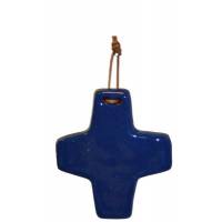 Kruisje Keramiek 8.5 X 7.5 Cm Blauw 