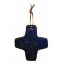 Kruisje Keramiek 8.5 X 7.5 Cm Blauw 