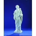 St Joseph 80 Cm - "Marbre" Blanc