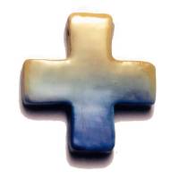 Croix céramique sur cordon 4.8 cm x 4.8 cm