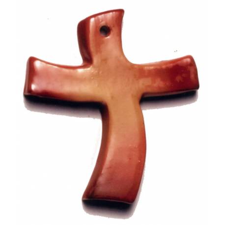 Croix Céramique - 5.5 X 5.0 cm + Cordon