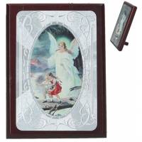 Cadre Bois Image Met Ange Gardien