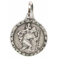 Medaille H Kristoffel - 14 mm - Metaal Verzilverd 