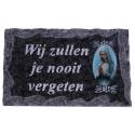 Plaque Cimetiére 9x14 cm - Wij zullen je nooit vergeten