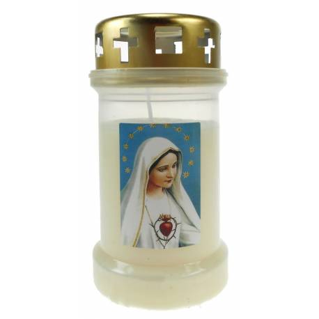 Bougie 3J / CD / blanc / Coeur Immaculé de Marie