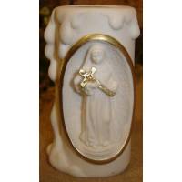 Porte-Bougie - Ste Rita - 11 cm - Blanc / Or