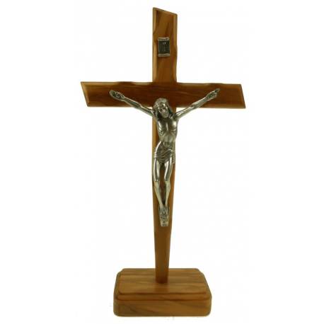 Croix sur Base - 40 cm - Bois d'Olivier