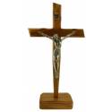 Croix sur Base - 40 cm - Bois d'Olivier