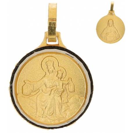 Medaille Scapulier - 14 mm - Metaal Verguld 