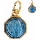 Médaille 8 mm - Vierge - Doré Email bleu