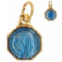 Médaille 8 mm - Vierge - Doré Email bleu