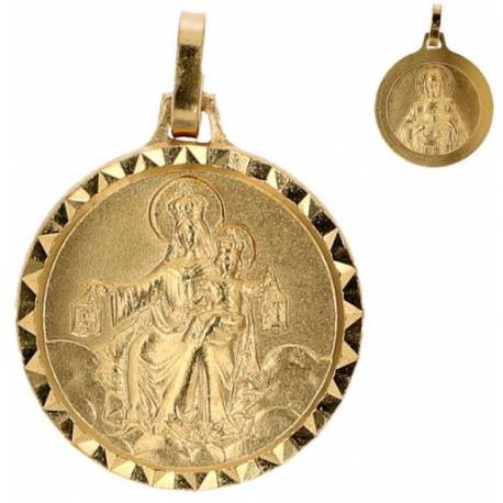 Medaille Scapulier - 18 mm - Metaal Verguld 